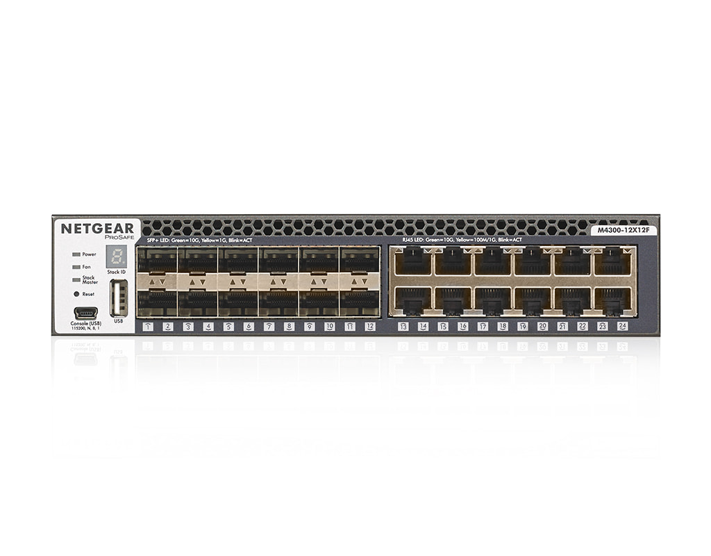 Netgear Fully Managed M4300 (SFP+/10GBASE-T) - 24 Port 10GE Switch Netgear M4300-12X12F (XSM4324S