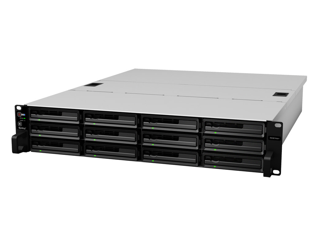 Synology RS3614XS+ NAS - Frontansicht Synology RS3614XS+ NAS - Frontansicht