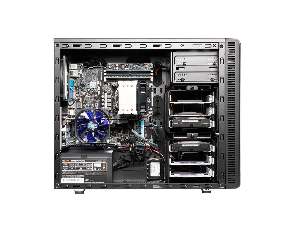Server-Tower Intel Single-CPU TI106S - Innenansicht Asus Mainboard Server-Tower Intel Single-CPU TI106S - Innenansicht Asus Mainboard