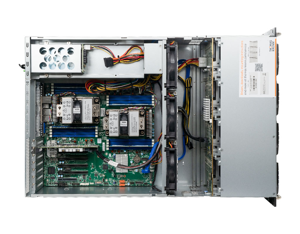 4HE Intel Dual-CPU RI2424-AIXS Server - Innenansicht