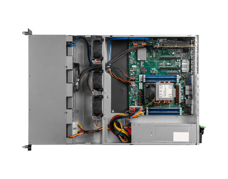 2U Intel single-CPU RI1208-AIXSN server - Internal view