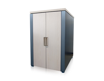 Sound insulated server cabinet 24U - front view