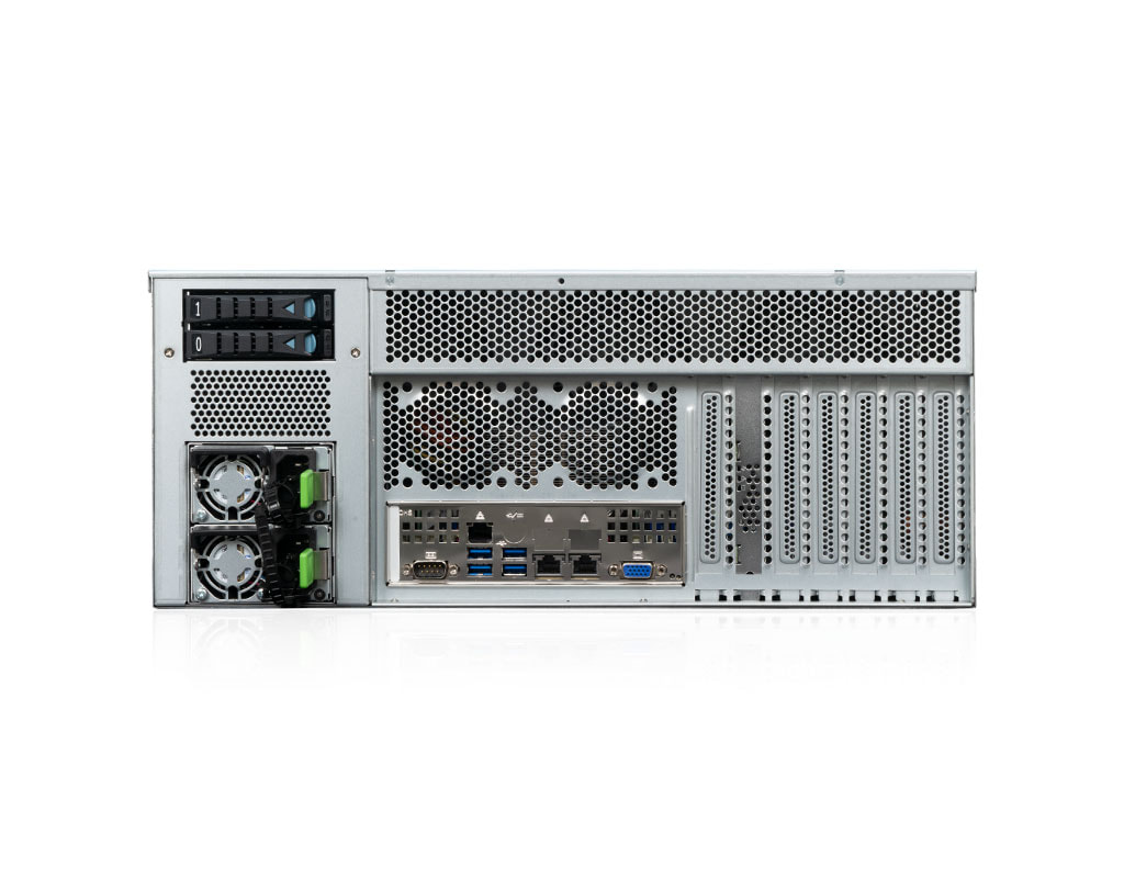 4HE Intel Dual-CPU RI2424-AIXS Server - Rückansicht