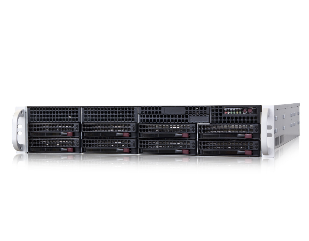 2U Intel single-CPU RI1208-SMXE server - Front view 2U Intel single-CPU RI1208-SMXE server - Front view