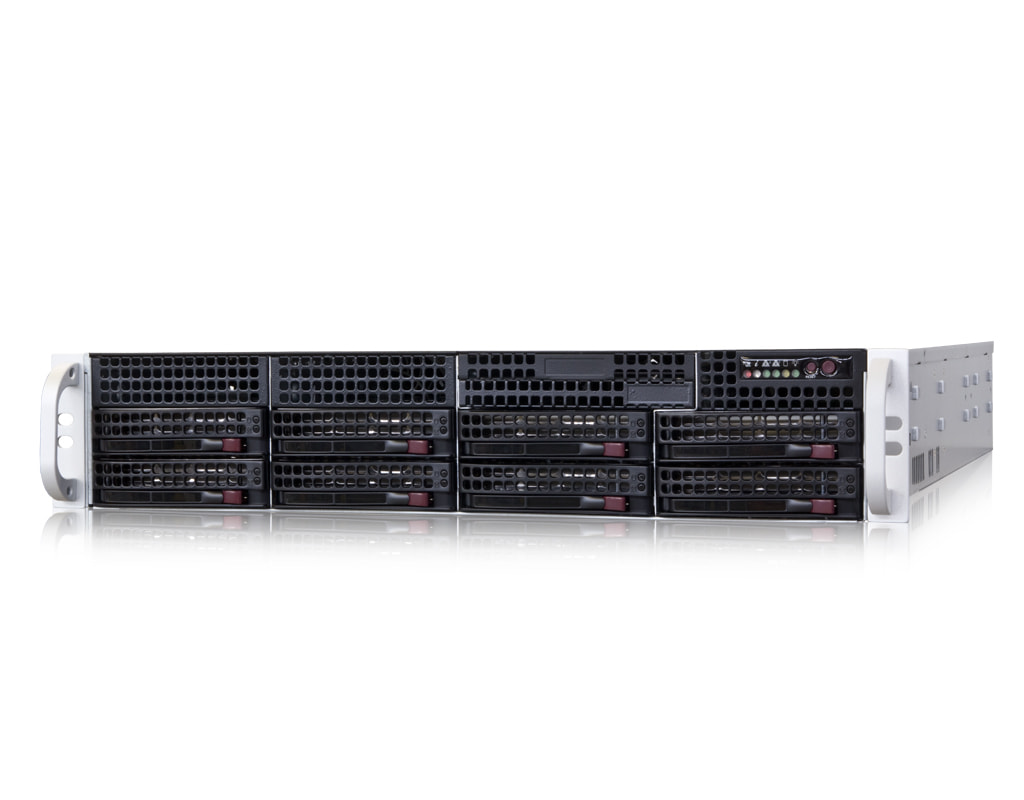 2U Intel single-CPU RI1208-SMXE server - Front view