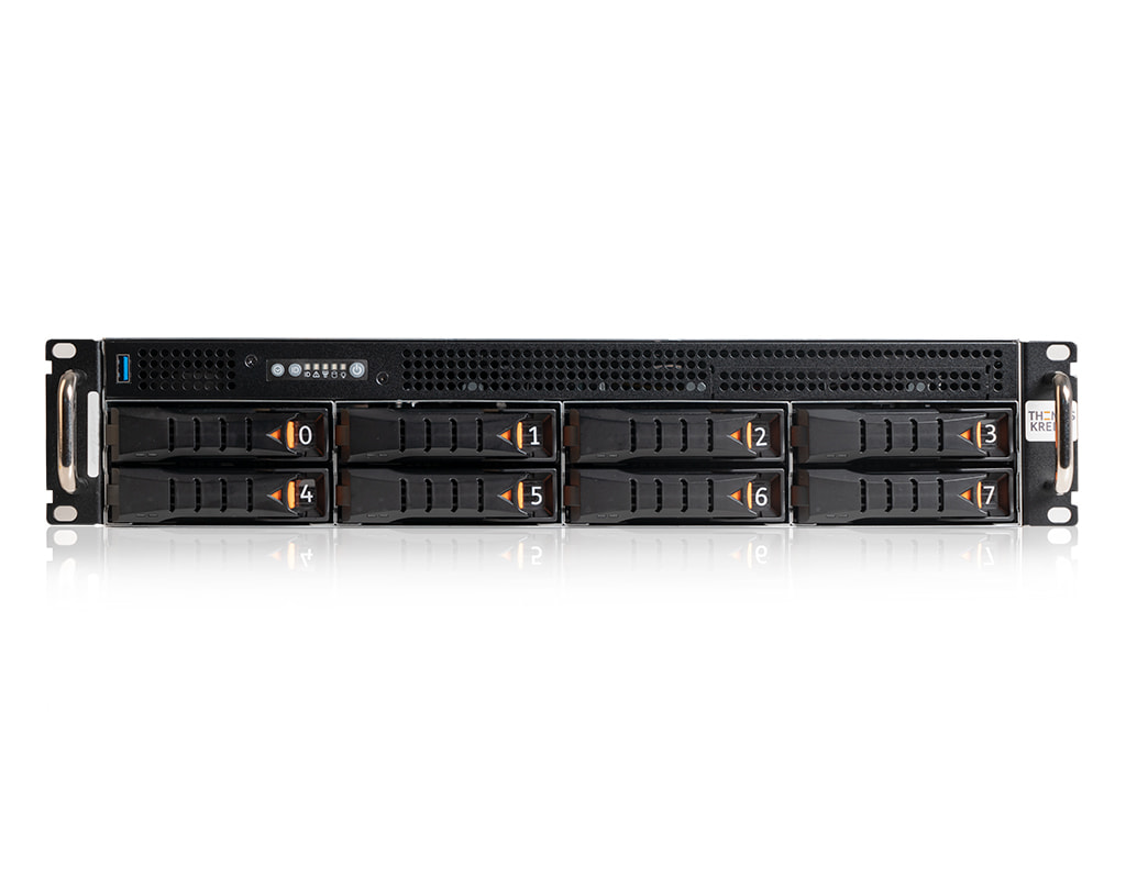 2HE Intel Single-CPU RI1208-AIXSN Server - Fontalansicht