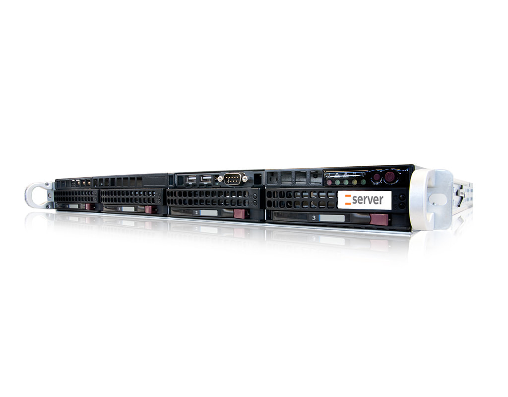 1U Intel single-CPU RI1104-SMXSH server - Front view 1U Intel single-CPU RI1104-SMXSH server - Front view