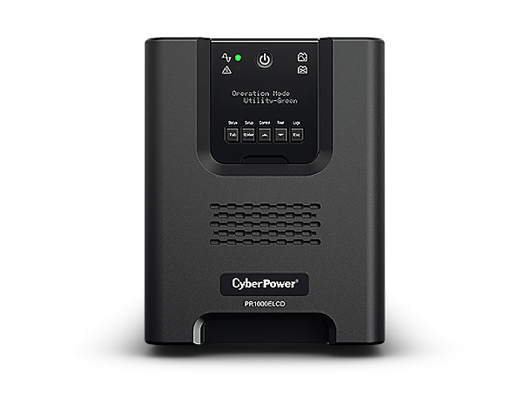 CyberPower line-interactive UPS - Tower front view (Varies by model) CyberPower line-interactive UPS - Tower front view (Varies by model)