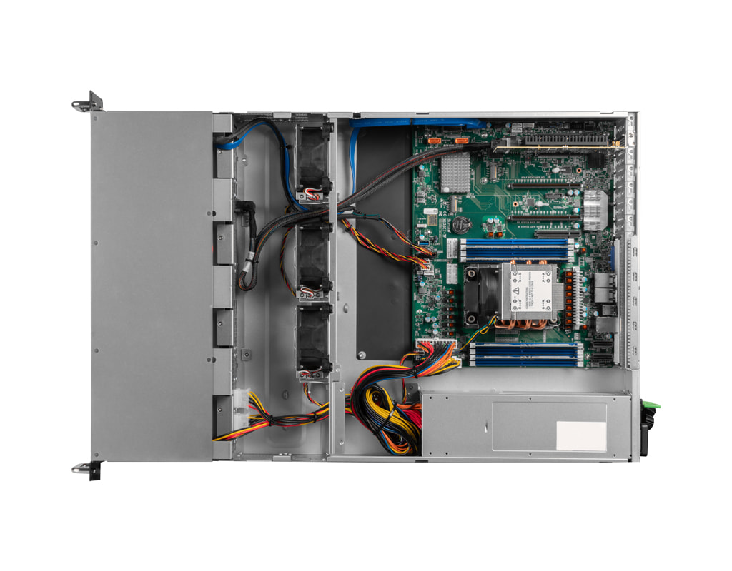 2HE Intel Single-CPU RI1208-AIXSN Server - Innenansicht 2HE Intel Single-CPU RI1208-AIXSN Server - Innenansicht