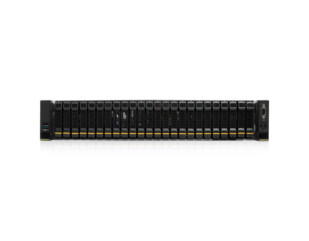 2U Intel dual-CPU RI2224-TKXSN server - Front view