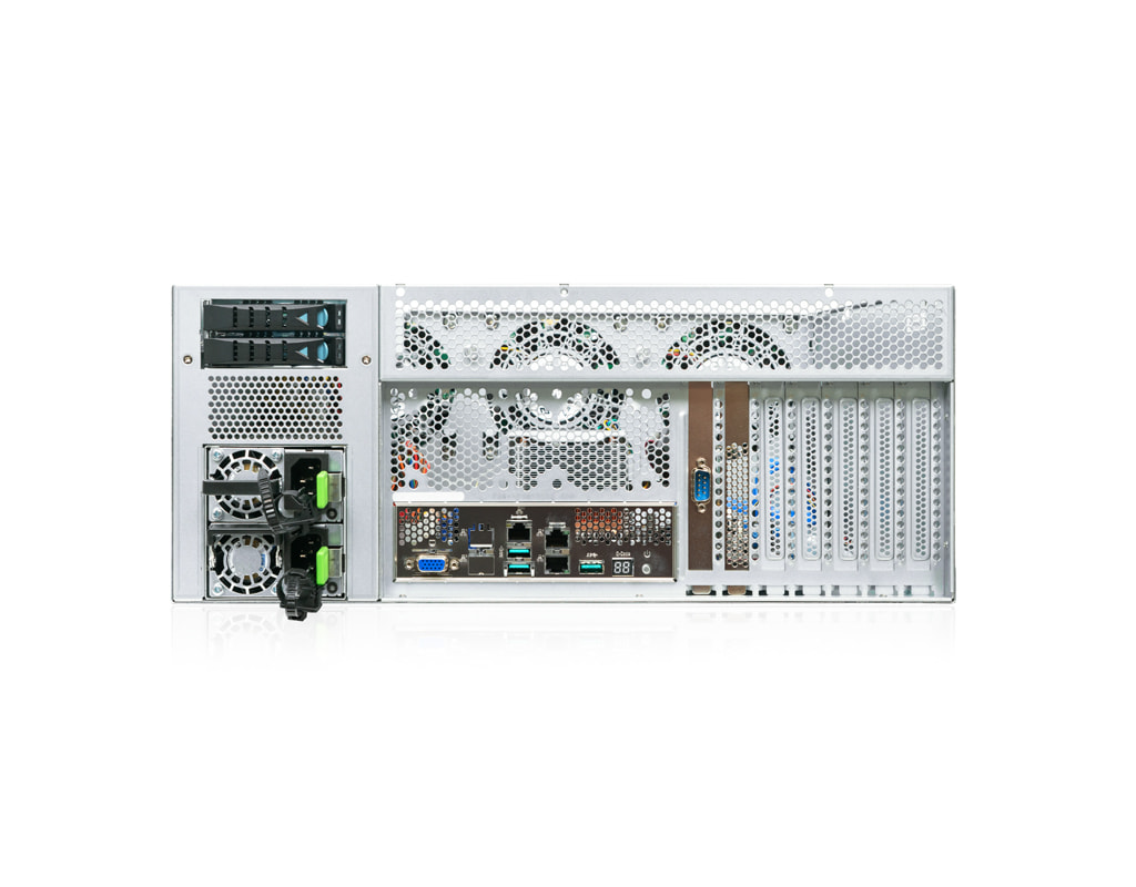 4HE Intel Single-CPU RI1424-AIXE Server - Rückansicht