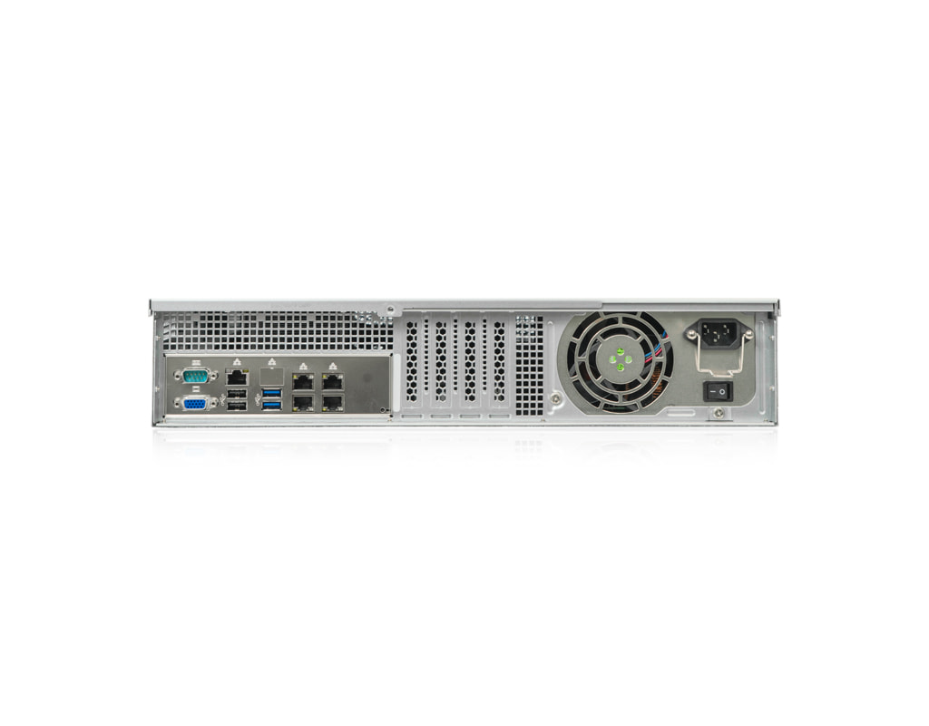 2HE Intel Single-CPU RI1204-CHXEH Server - Rückansicht 