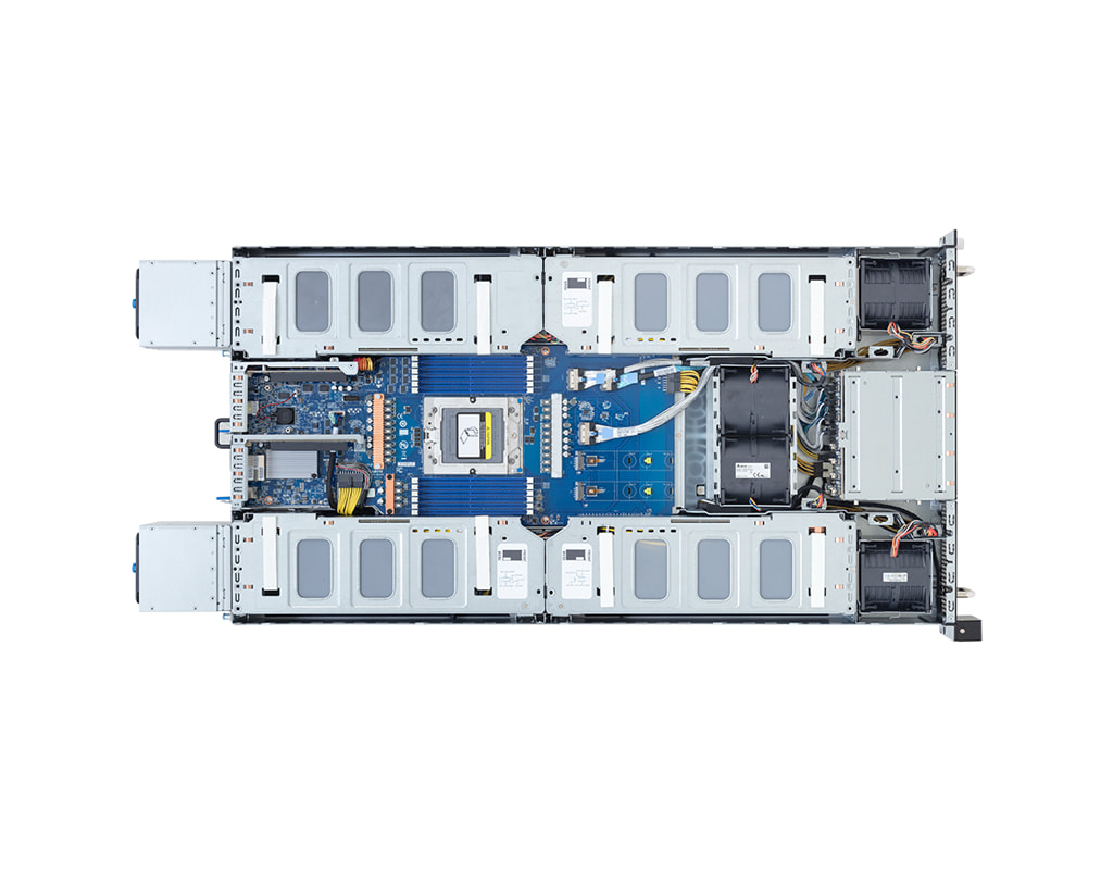 2HE AMD Single-CPU RA1208-GIEPG Server - Innenansicht