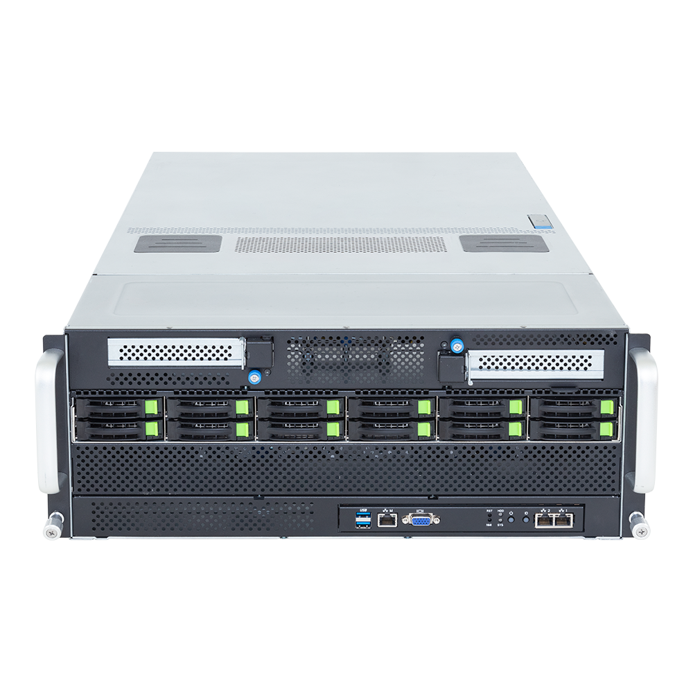 4U AMD Dual-CPU RA2412-GIEPG Server - 4HE_AMD_Dual-CPU_RA2400_GIEPG_Frontal view
