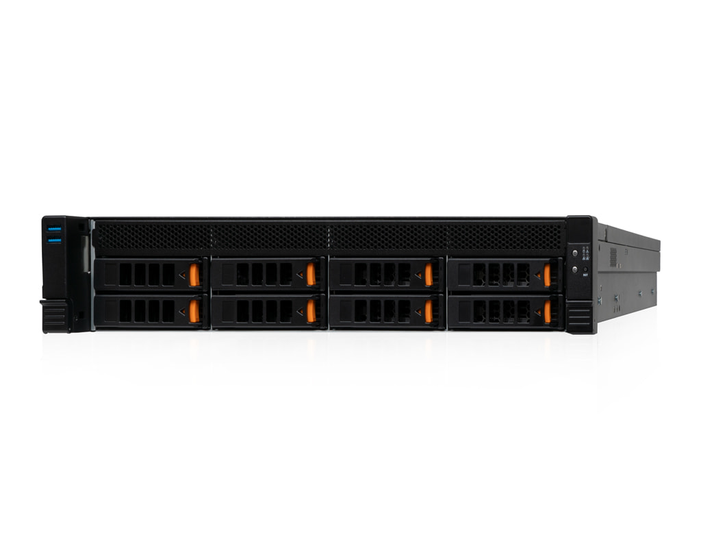 2HE Intel Single-CPU RI1208-AIXSN+ Server - Frontansicht