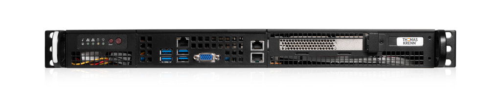 1U Intel single-CPU RI1101-SMXEFH server - Front view 1U Intel single-CPU RI1101-SMXEFH server - Front view