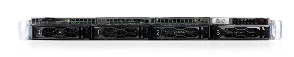1U AMD single-CPU RA1104-SMEPN server - Front view